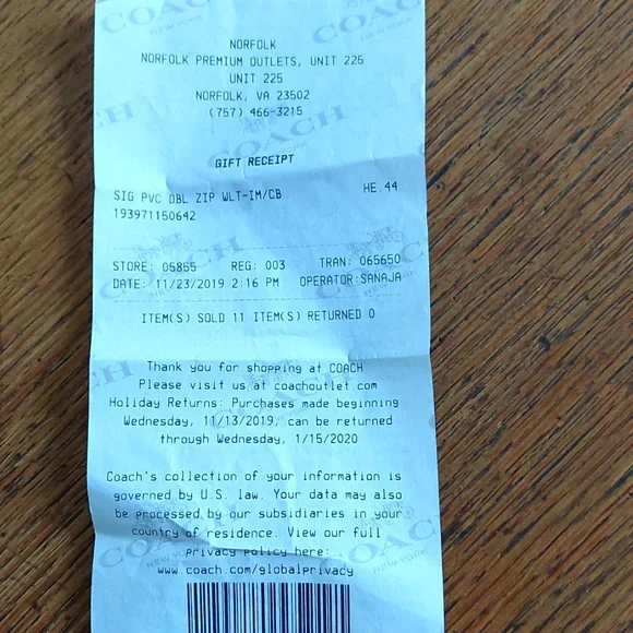 NWOT Coach signature coated canvas double corner zip wallet, unused - Picture 11 of 11